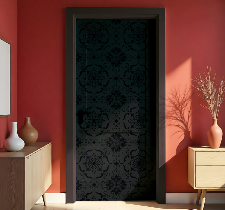 Adesivo para porta design elegante em preto - TenStickers