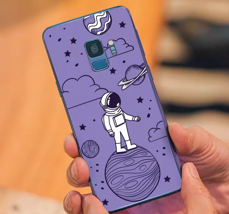 Adesivo para Samsung astronauta no espaço - TenStickers