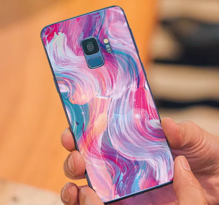 Adesivo para Samsung padrão de traços roxos - TenStickers