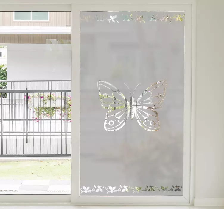 adesivo para vidro borboletas - TenStickers