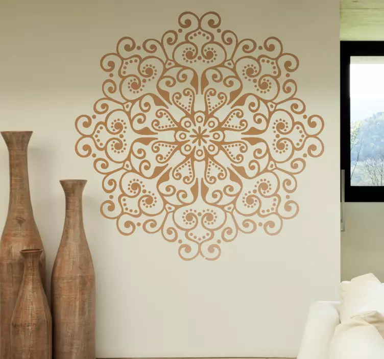 Adesivo parede mandala floral - TenStickers