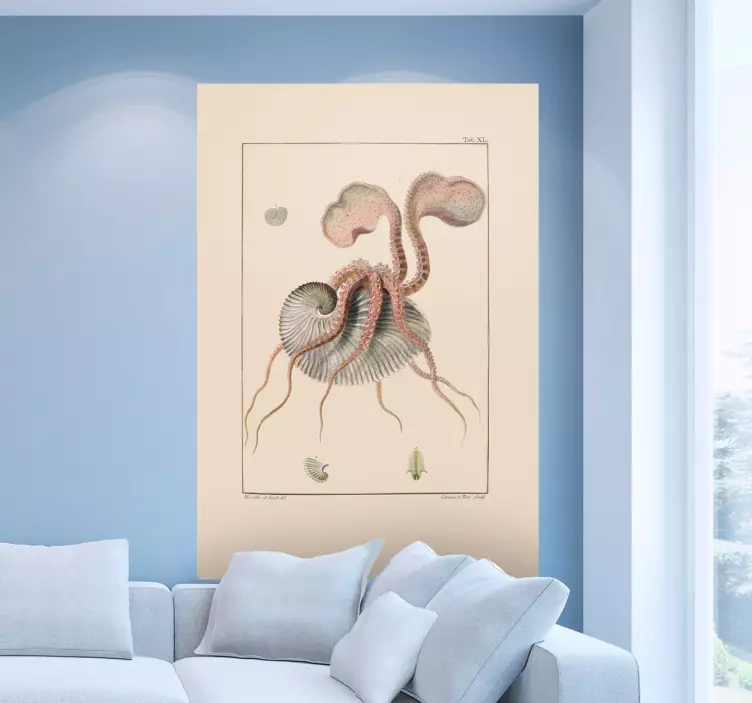 Adesivo peixes criatura marinha intrincada - TenStickers