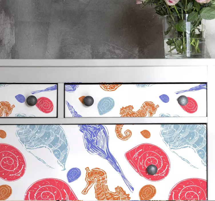 Adesivo peixes criaturas do mar coloridas - TenStickers