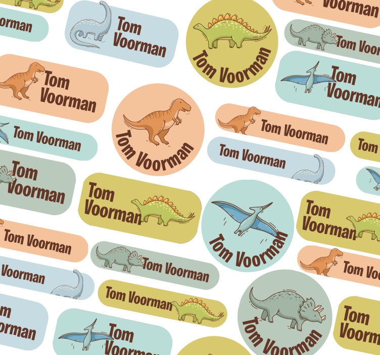 Adesivo personalizável desenhos de escolas de dinossauros - TenStickers