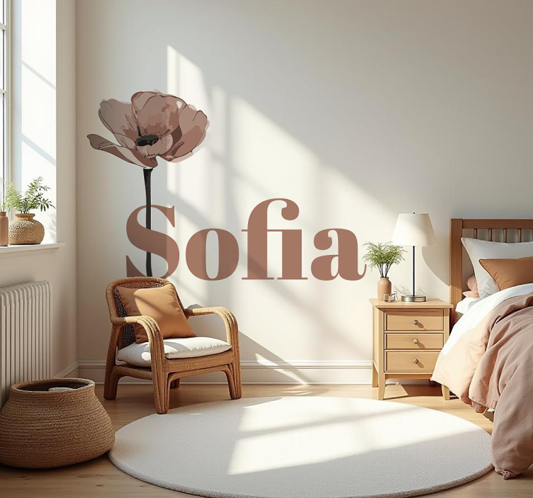 Adesivo personalizável flor mocha mousse - TenStickers