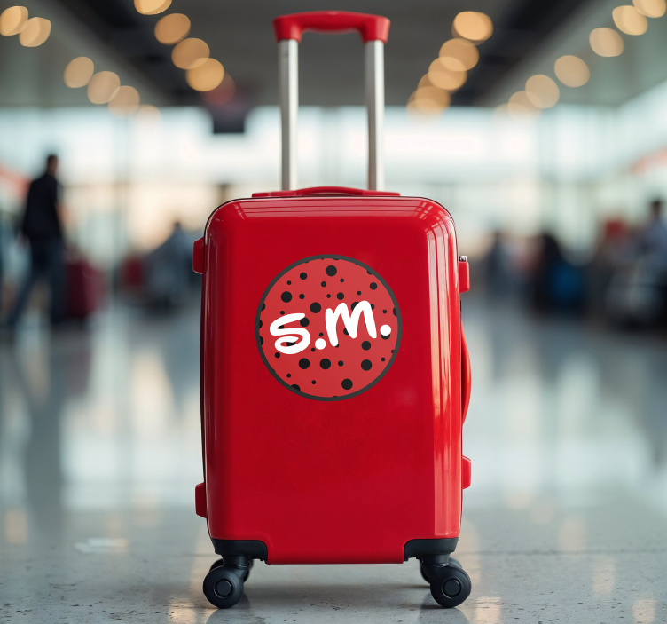 Adesivo personalizável iniciais de mala para crianças - TenStickers