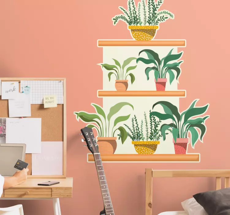 Adesivo plantas arranjo de folhagens em vasos - TenStickers