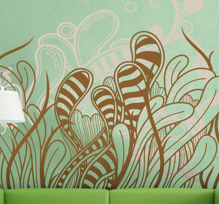 Adesivo plantas vinilo decorativo folhagens abstratas - TenStickers