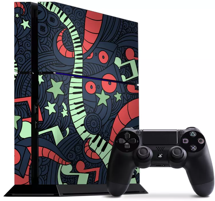 Adesivo ps4 arte inspirada em música - TenStickers