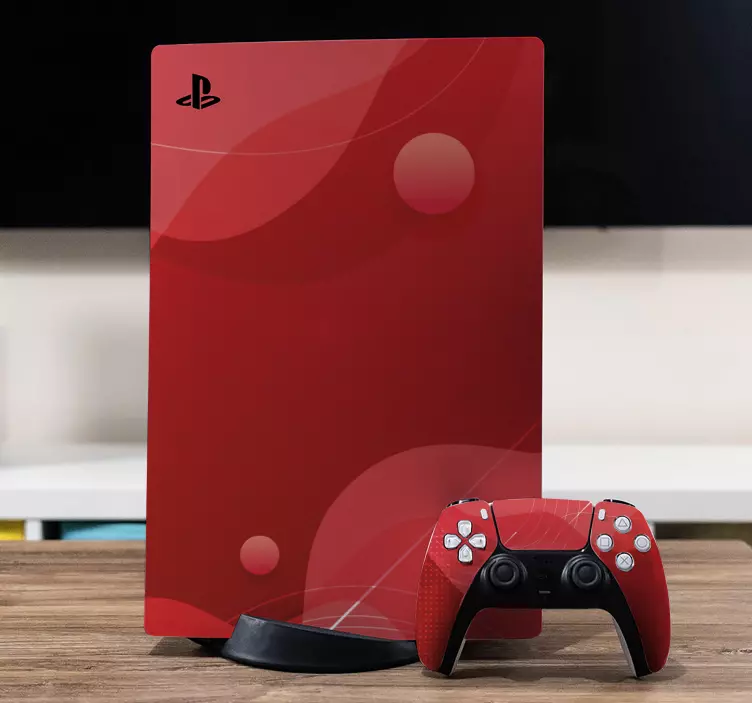 Adesivo ps5 design vermelho elegante - TenStickers