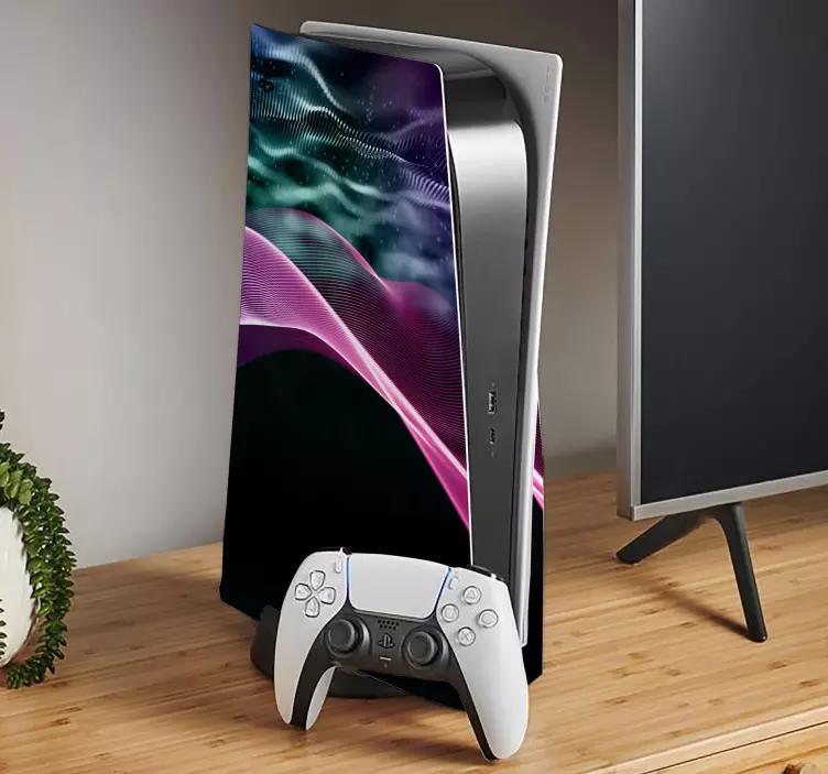 Adesivo ps5 padrões de ondas vibrantes - TenStickers