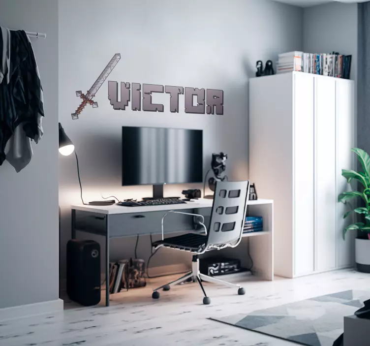 Autocolante de videojogos espada Pixelada - TenStickers