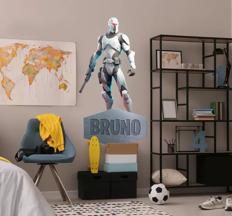 Autocolante de videojogos guerreiro Cibernético - TenStickers