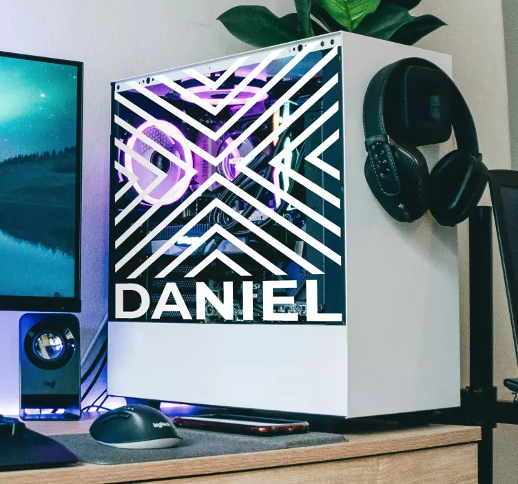 Autocolante de videojogos linhas com nome - TenStickers