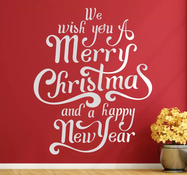 Adesivo we wish you merry christmas - TenStickers