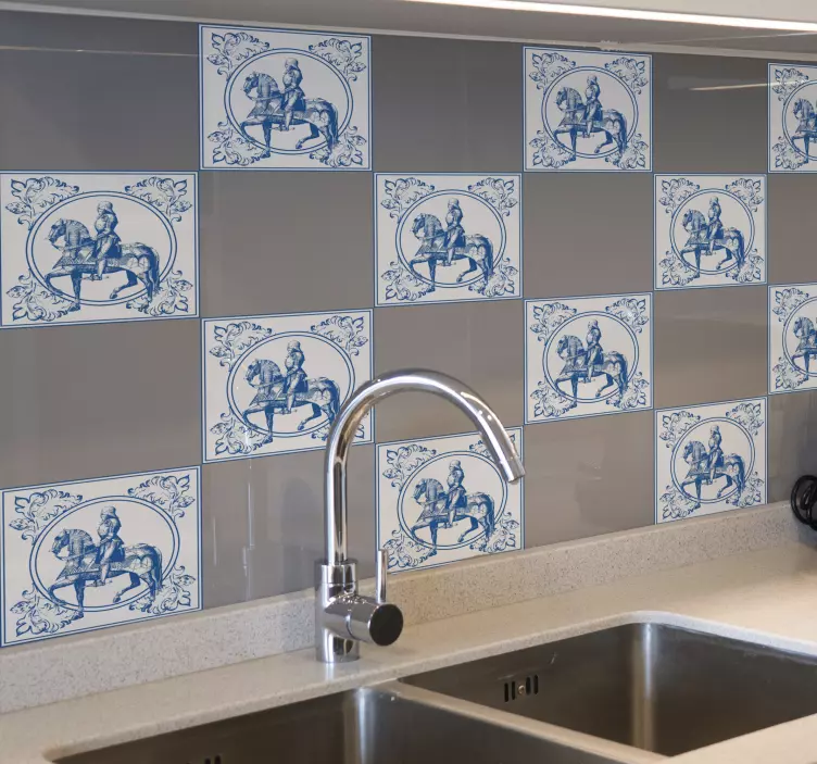 Autocolantes azulejos decorativos Cavalos e pessoas - TenStickers
