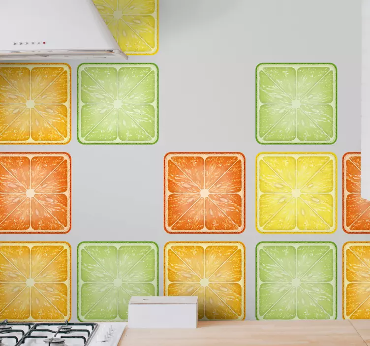 Autocolantes azulejos decorativos Cítrico colorido - TenStickers