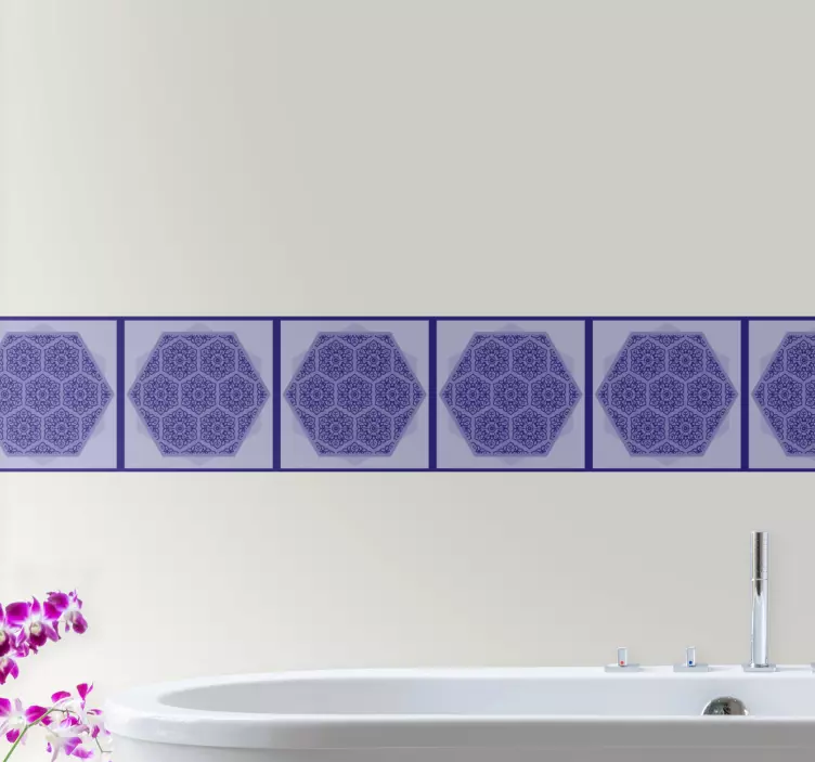 Autocolantes azulejos decorativos Grande hexágono padrão de azule - TenStickers