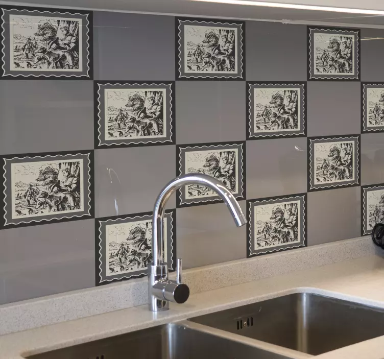Autocolantes azulejos decorativos Homem sentado em uma árvore - TenStickers