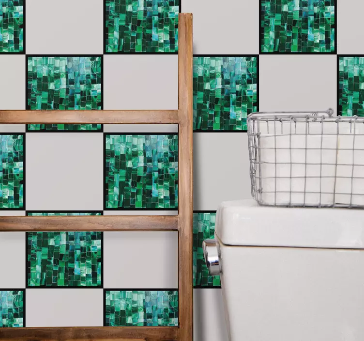 Autocolantes azulejos decorativos Mosaico de mosaico verde gradie - TenStickers