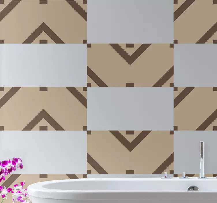 Autocolantes azulejos decorativos Quadrados e retângulos bege - TenStickers