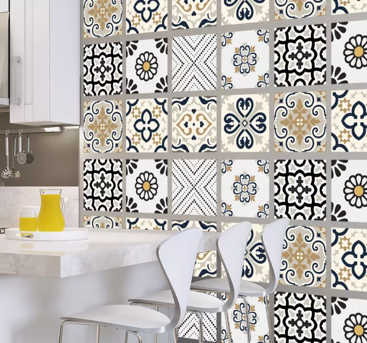 Autocolantes azulejos decorativos Telhas de cimento acinzentadas - TenStickers