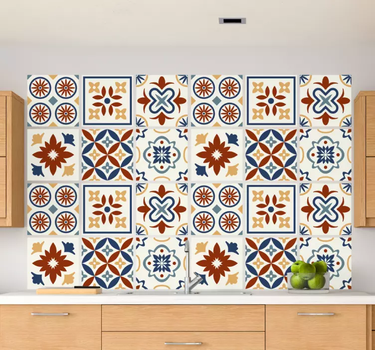 Autocolantes azulejos decorativos Telhas de cimento santioni - TenStickers