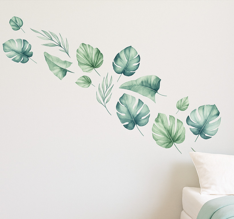Adesivos de parede aquarela monstera - TenStickers