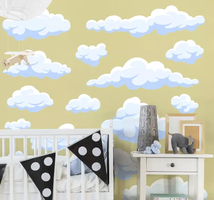 Vinis para quarto infantil Nuvens realistas - TenStickers
