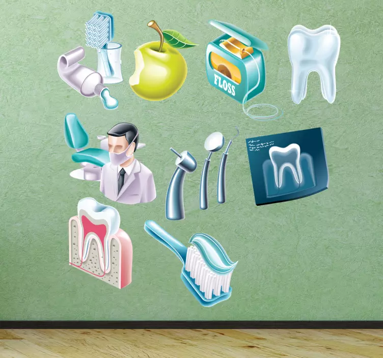 Coleção de adesivos de medicina e saúde dentista - TenStickers
