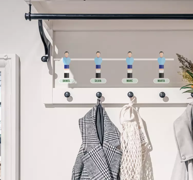 Autocolante cabide personagens de futebol de mesa - TenStickers