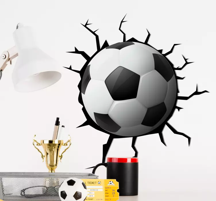 Autocolante 3D da bola de futebol - TenStickers