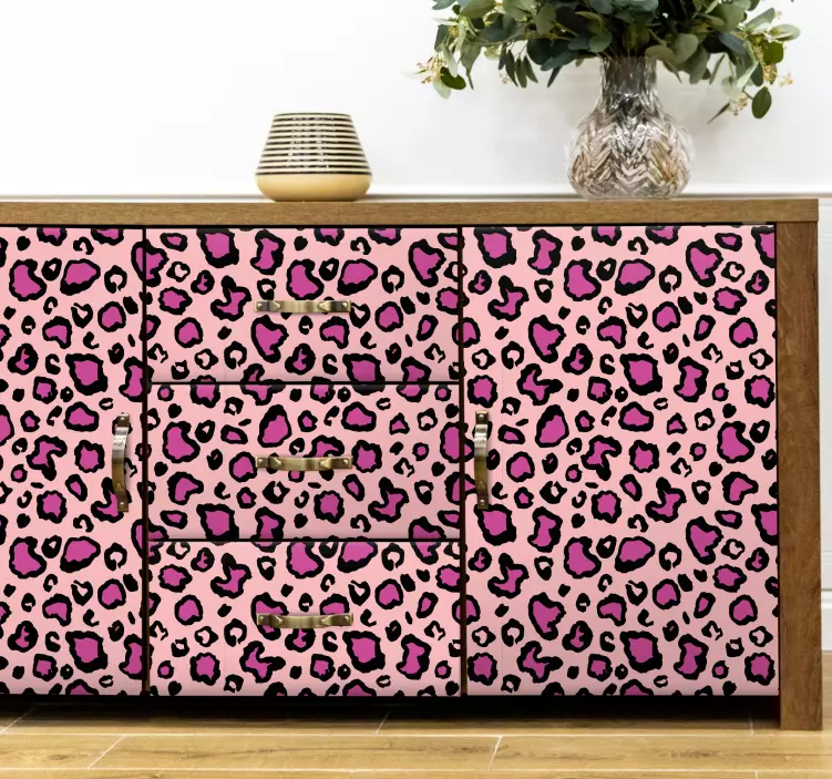 Autocolante animal motivo de leopardo rosa - TenStickers
