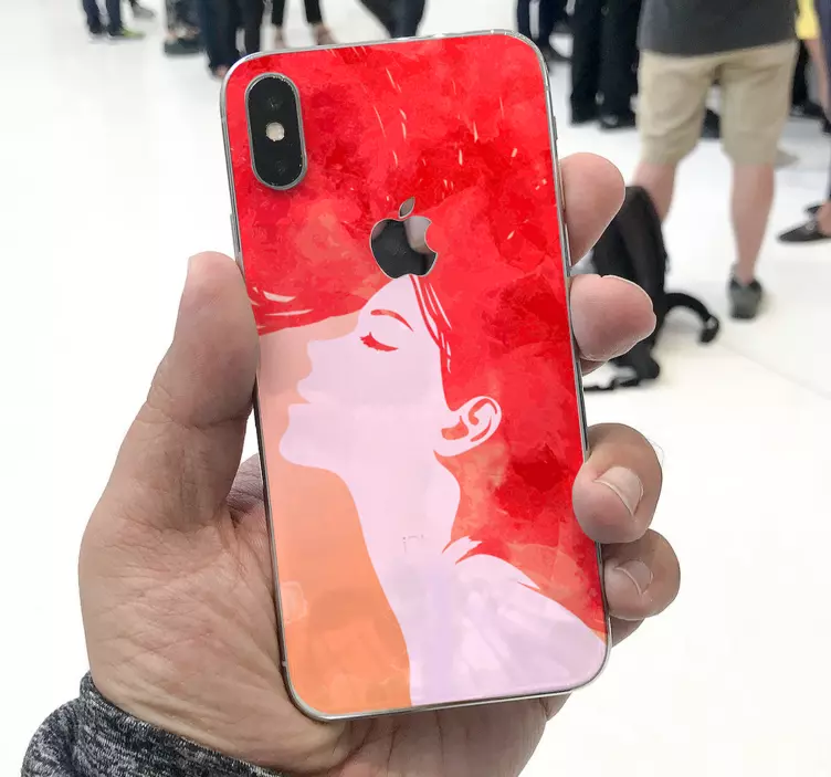 Autocolante animal silhueta feminina vermelha - TenStickers