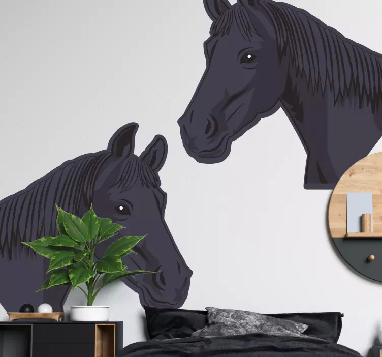 Adesivo animal selvagem desenho de cabeça de cavalo - TenStickers
