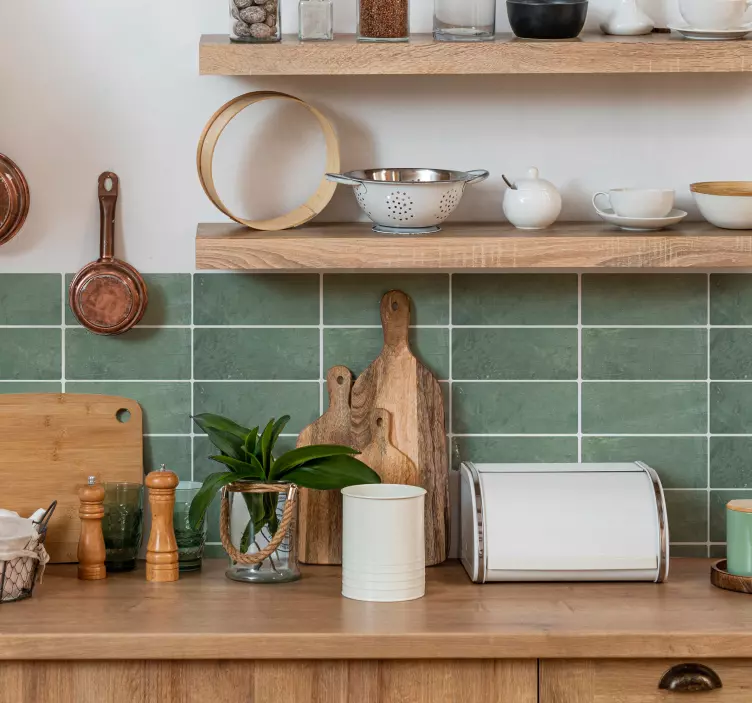 Autocolante com azulejos tijolos verdes retangulares - TenStickers