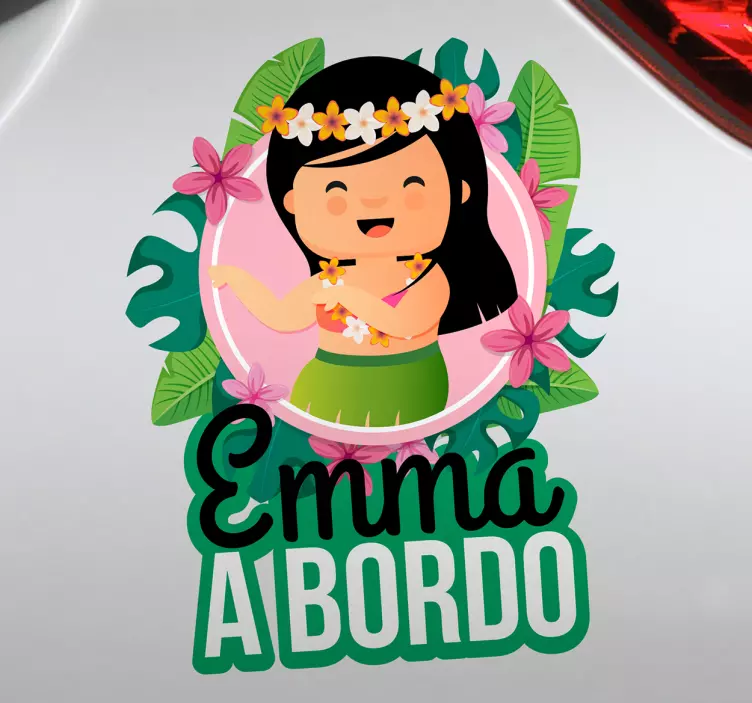 Autocolante bebé a bordo Hawaiana - TenStickers