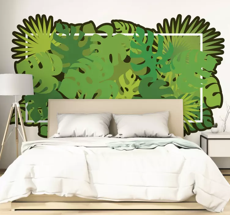 Vinil cabeceira Folhas tropicais da natureza - TenStickers