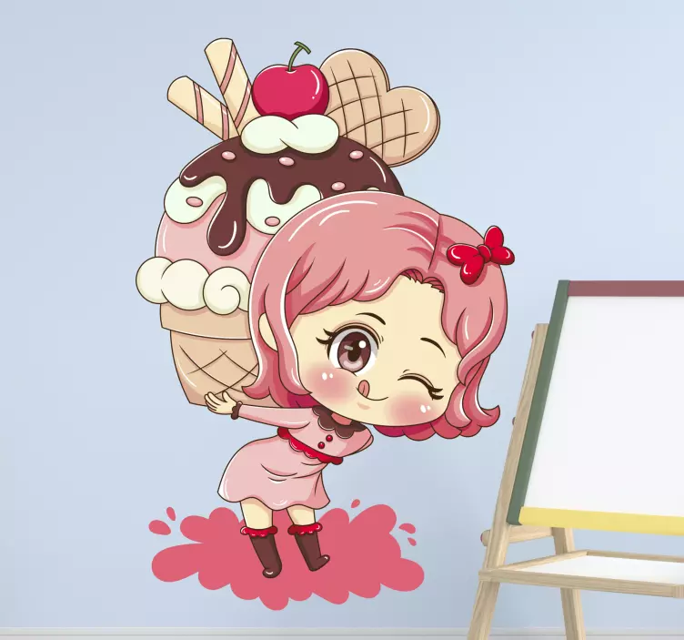 Autocolante decorativo cartoon Anime de cupcake - TenStickers