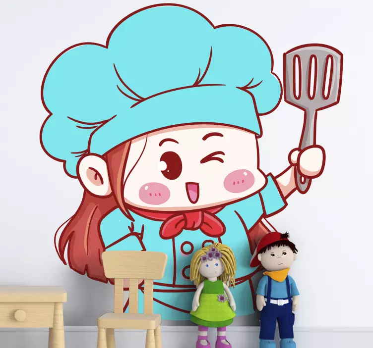 Autocolante decorativo cartoon Pequeno cozinheiro de anime - TenStickers