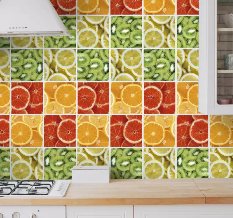 Autocolante com azulejos frutas citricas - TenStickers