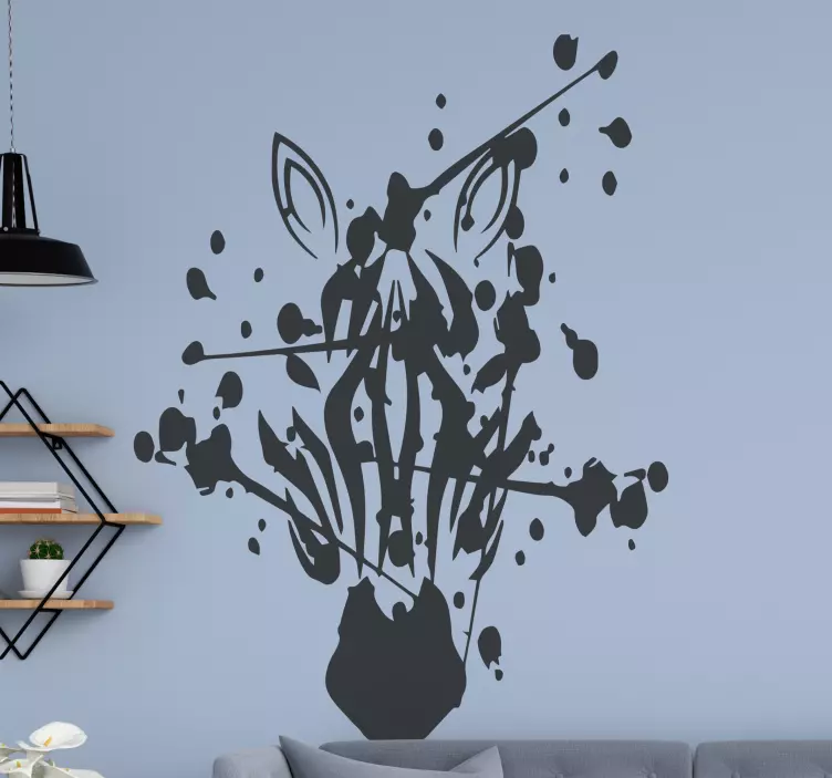 Adesivo animal selvagem cabeça de zebra estilizada - TenStickers