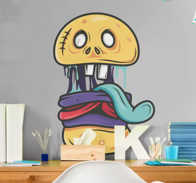 Autocolante animal monstro de desenho animado brincalhão - TenStickers