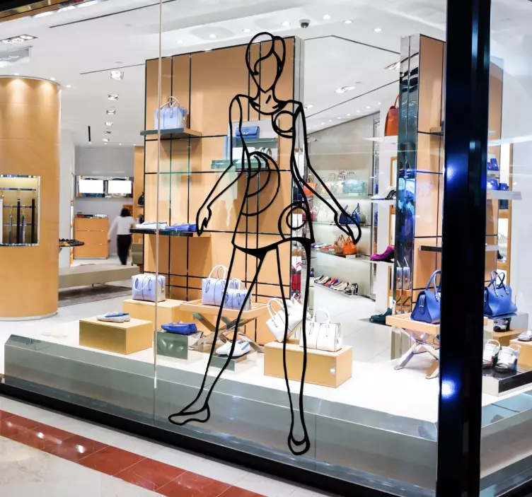 Autocolante comercial do esboço da menina extravagante - TenStickers