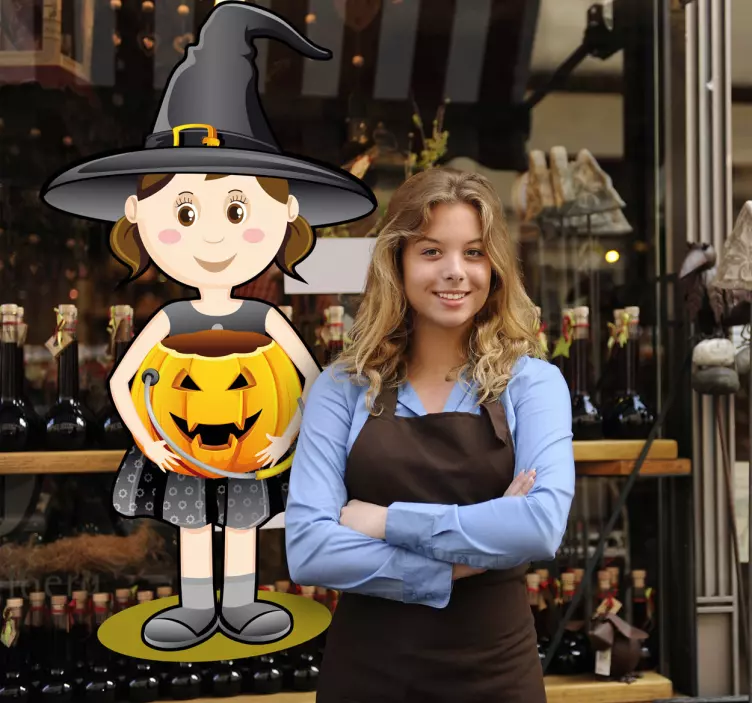 Autocolante da menina do dia das bruxas - TenStickers