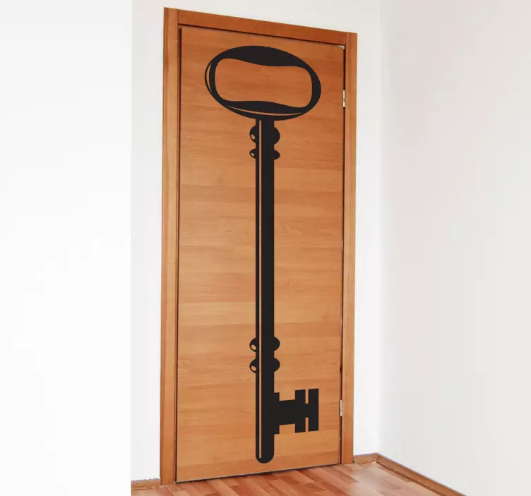 autocolante da porta antiga chave de bloqueio - TenStickers