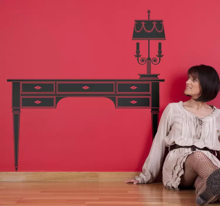 autocolante da silhueta da mesa e da lâmpada - TenStickers