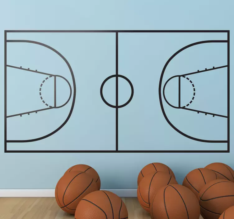 Autocolante de campo de basquetebol - TenStickers