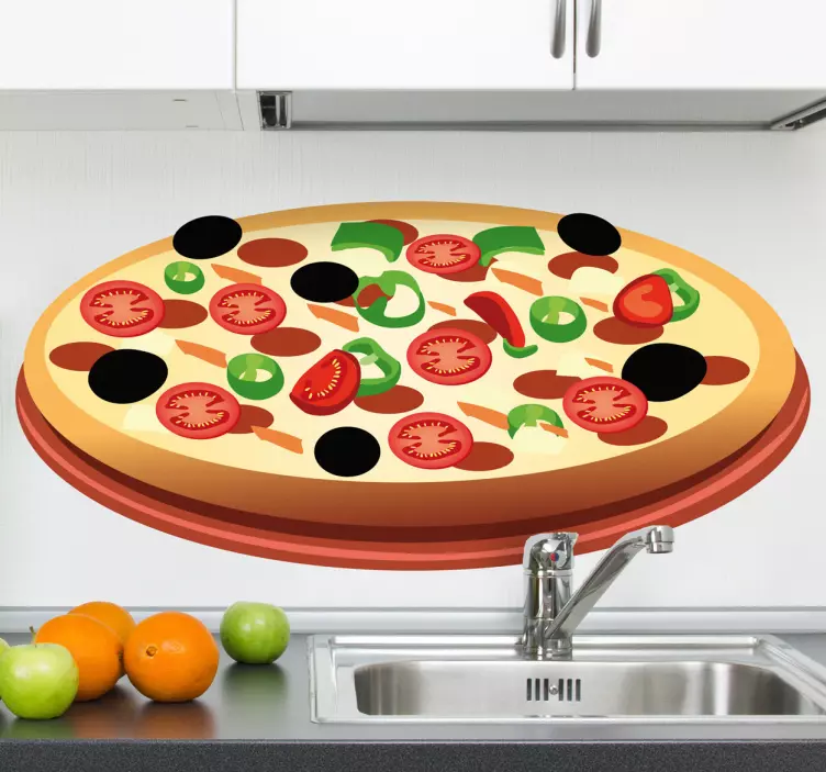 Autocolante de comida pizza de tomate - TenStickers