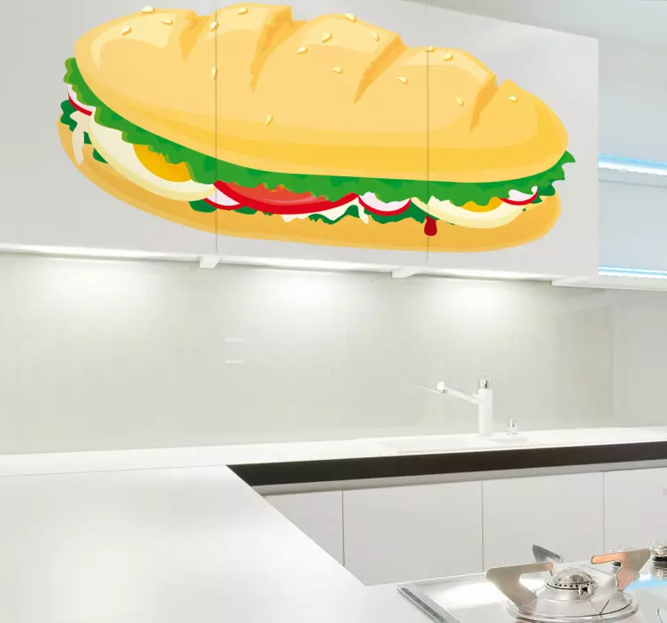 Autocolante de comida sanduíche do vegetariano - TenStickers